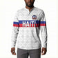 Custom Afro Haiti Football Button Sweatshirt Ekip Foutbol Ayiti