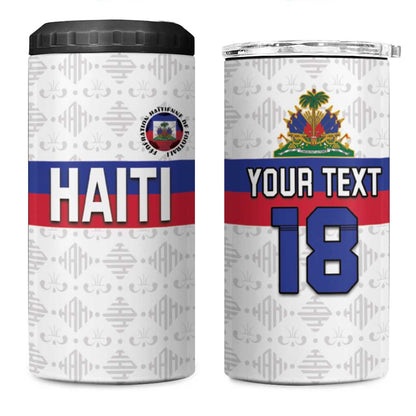 Custom Afro Haiti Football 4 in 1 Can Cooler Tumbler Ekip Foutbol Ayiti - African Pride