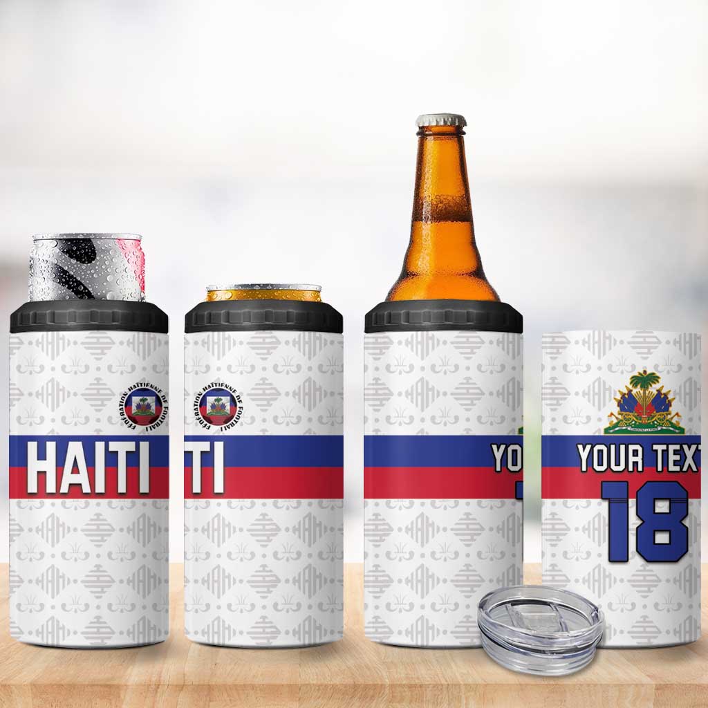 Custom Afro Haiti Football 4 in 1 Can Cooler Tumbler Ekip Foutbol Ayiti - African Pride