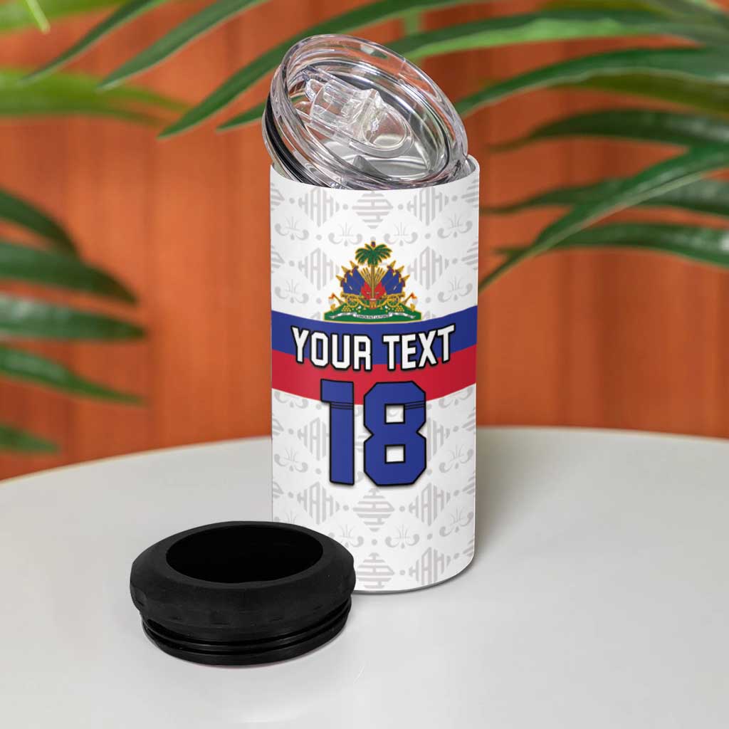 Custom Afro Haiti Football 4 in 1 Can Cooler Tumbler Ekip Foutbol Ayiti - African Pride