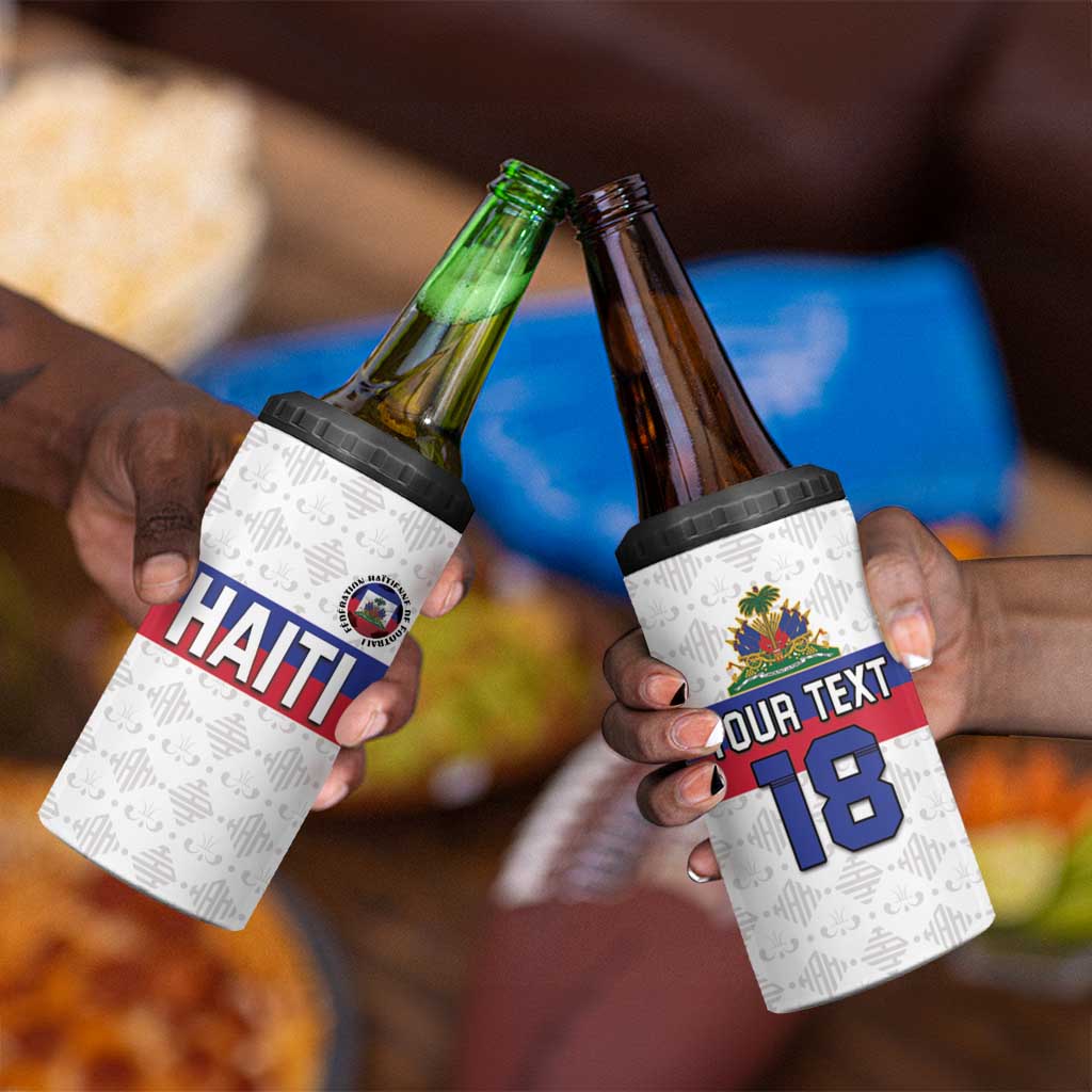Custom Afro Haiti Football 4 in 1 Can Cooler Tumbler Ekip Foutbol Ayiti - African Pride
