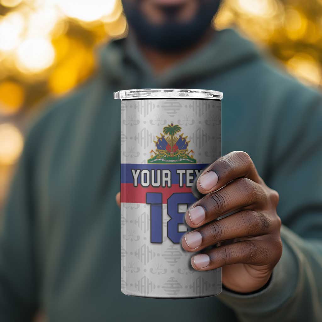 Custom Afro Haiti Football 4 in 1 Can Cooler Tumbler Ekip Foutbol Ayiti - African Pride