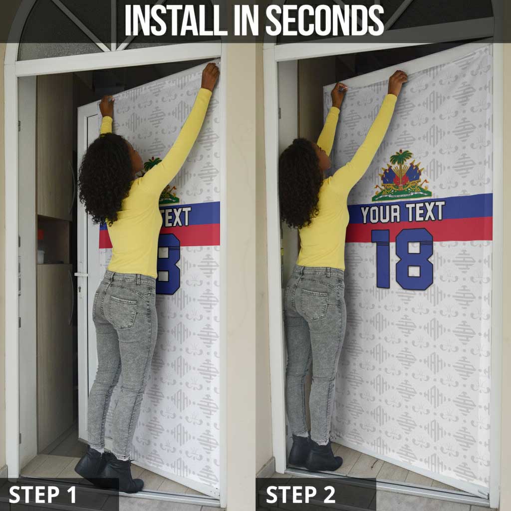 Custom Afro Haiti Football Door Cover Ekip Foutbol Ayiti