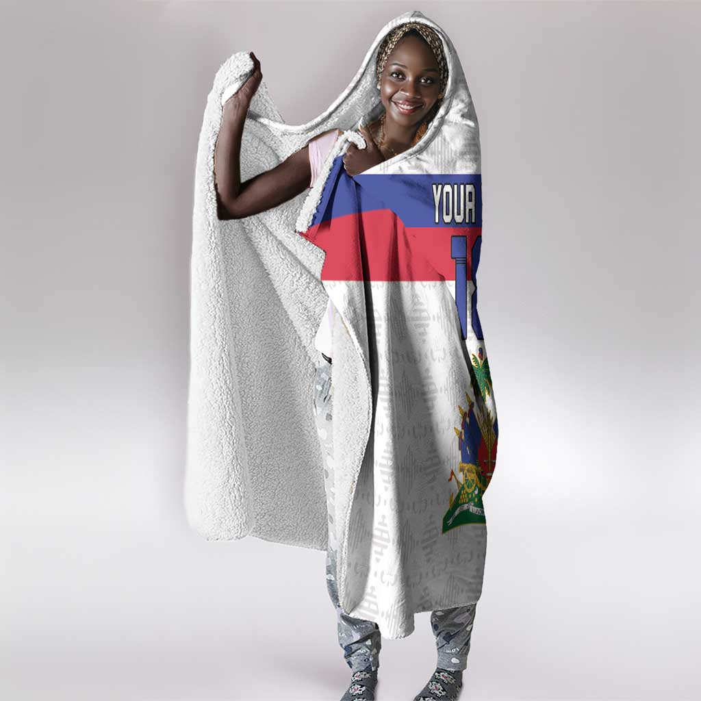 Custom Afro Haiti Football Hooded Blanket Ekip Foutbol Ayiti - African Pride