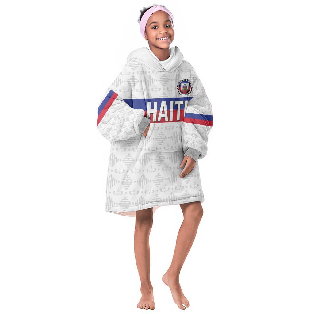 Custom Afro Haiti Football Kid Wearable Blanket Hoodie Ekip Foutbol Ayiti - African Pride