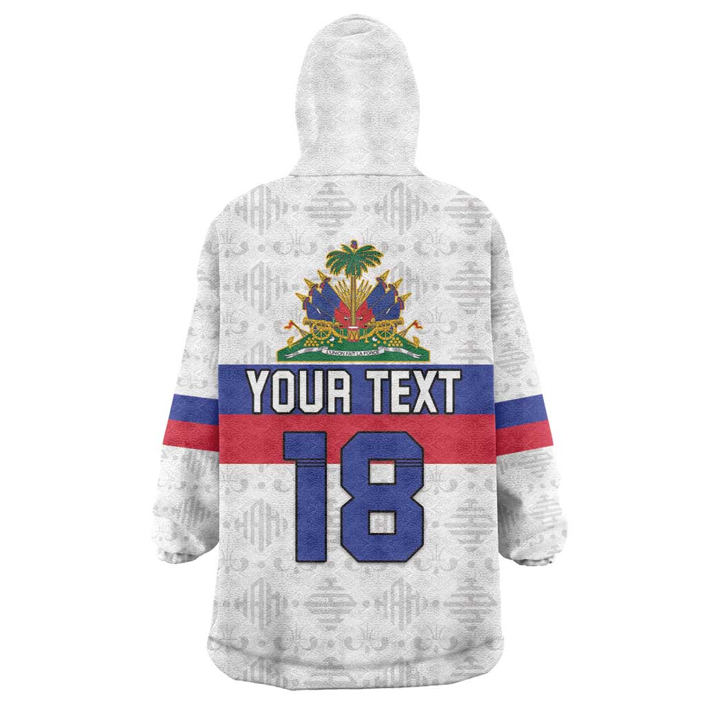 Custom Afro Haiti Football Kid Wearable Blanket Hoodie Ekip Foutbol Ayiti - African Pride