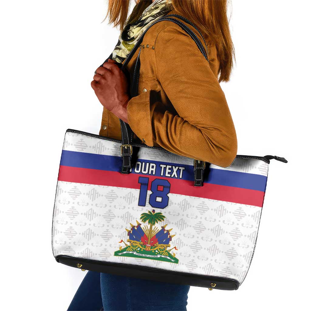 Custom Afro Haiti Football Leather Tote Bag Ekip Foutbol Ayiti - African Pride