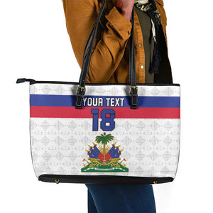 Custom Afro Haiti Football Leather Tote Bag Ekip Foutbol Ayiti - African Pride