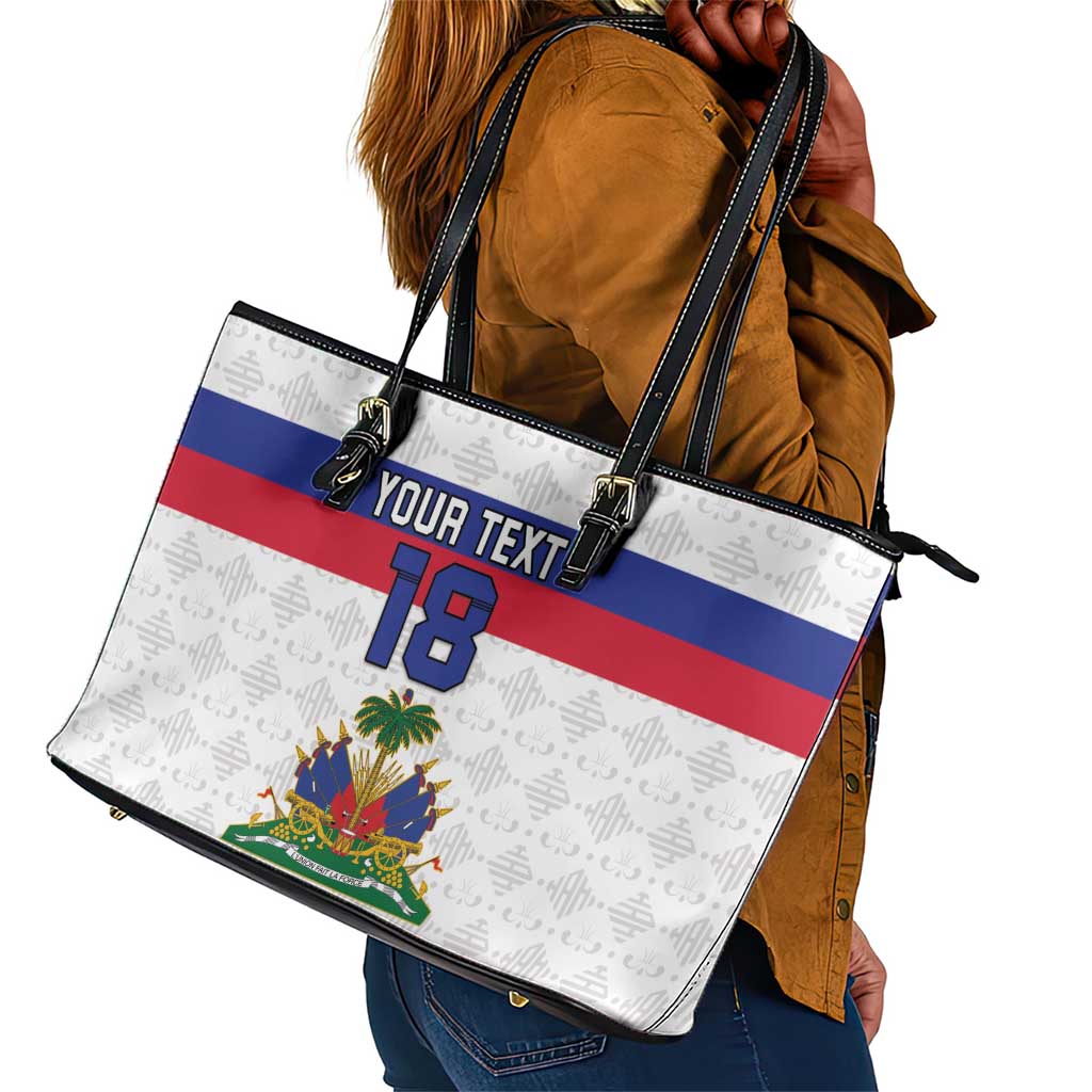 Custom Afro Haiti Football Leather Tote Bag Ekip Foutbol Ayiti - African Pride