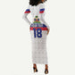 Custom Afro Haiti Football Long Sleeve Bodycon Dress Ekip Foutbol Ayiti - African Pride