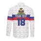 Custom Afro Haiti Football Long Sleeve Button Shirt Ekip Foutbol Ayiti - African Pride