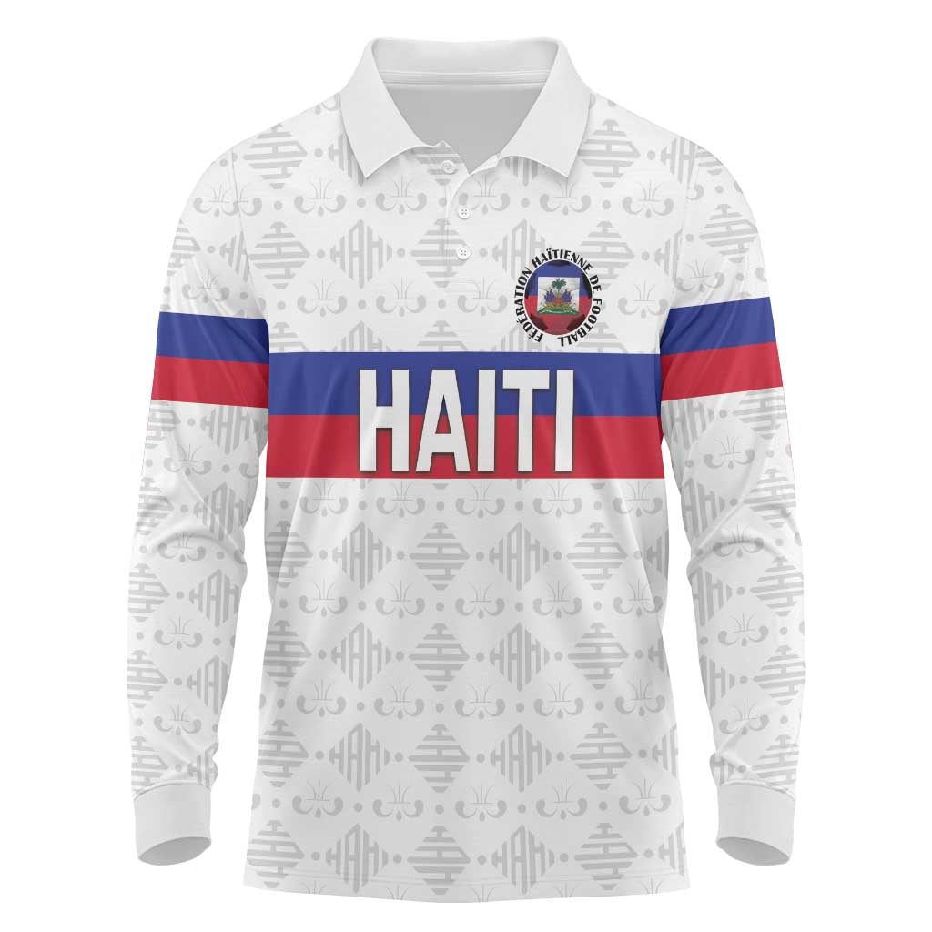 Custom Afro Haiti Football Long Sleeve Polo Shirt Ekip Foutbol Ayiti - African Pride