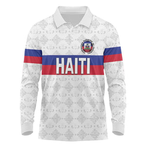 Custom Afro Haiti Football Long Sleeve Polo Shirt Ekip Foutbol Ayiti - African Pride
