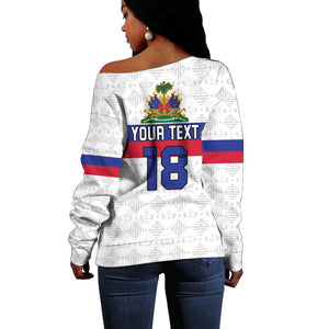 Custom Afro Haiti Football Off Shoulder Sweater Ekip Foutbol Ayiti - African Pride