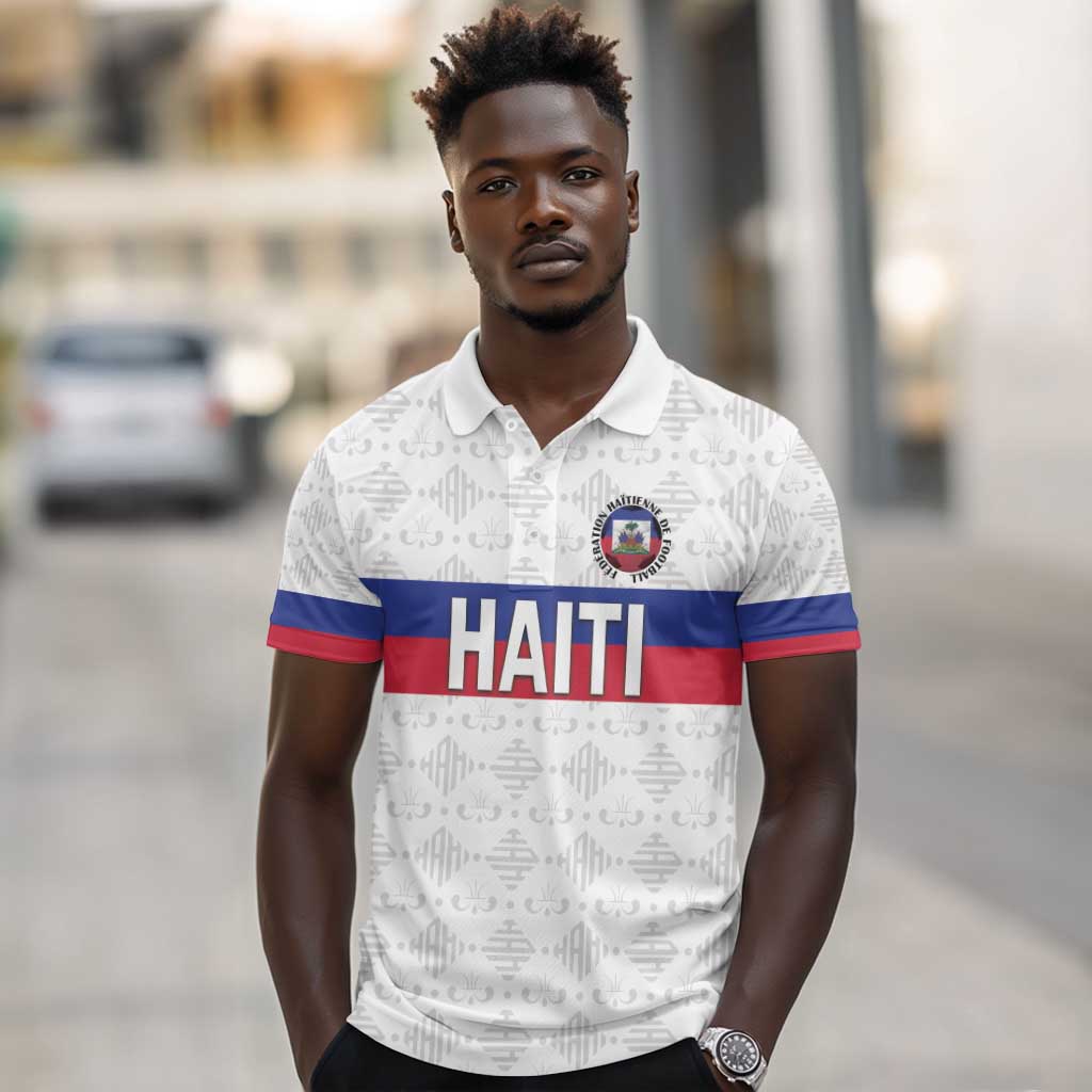 Custom Afro Haiti Football Polo Shirt Ekip Foutbol Ayiti - African Pride