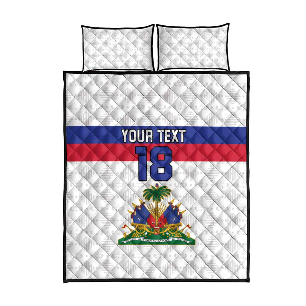 Custom Afro Haiti Football Quilt Bed Set Ekip Foutbol Ayiti - African Pride