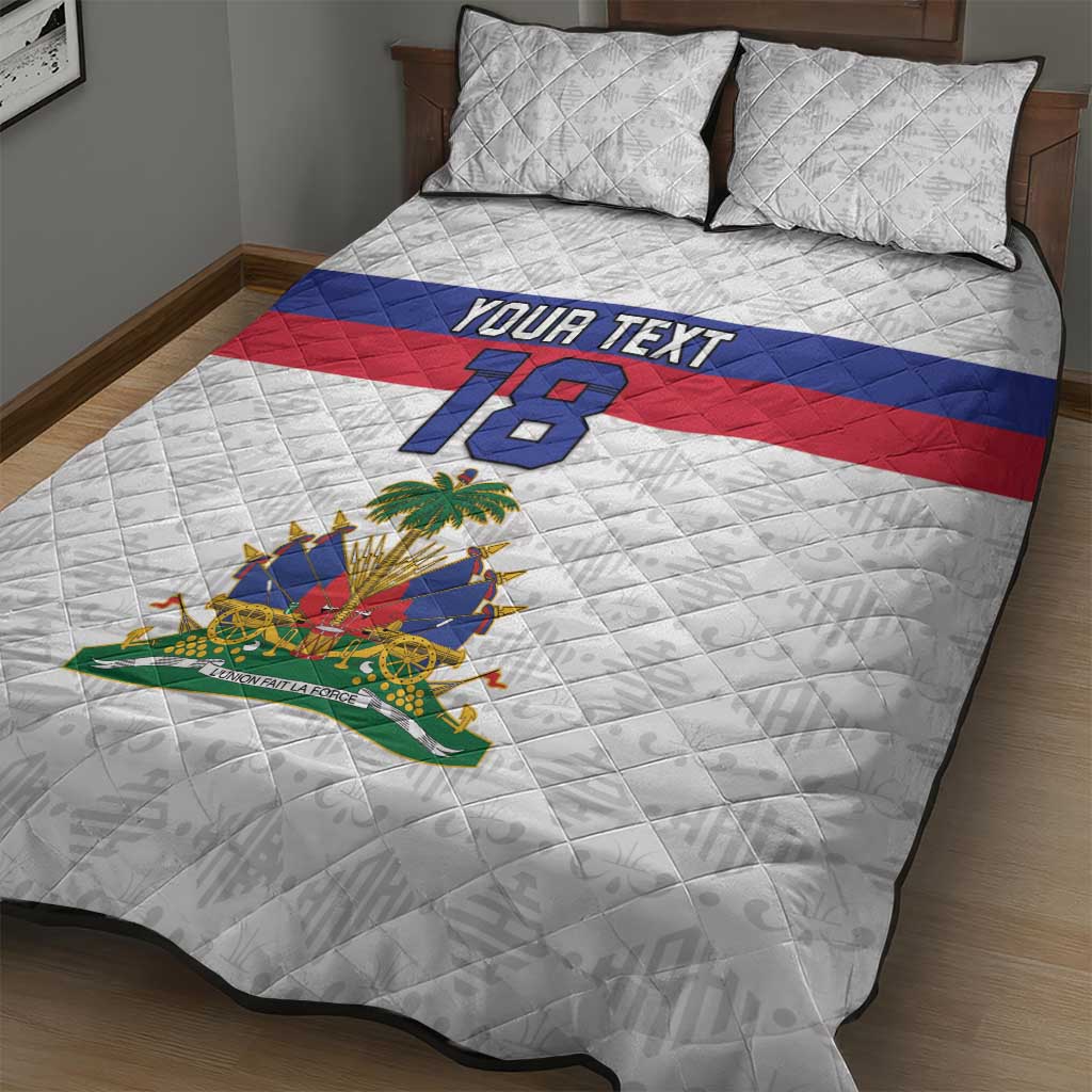 Custom Afro Haiti Football Quilt Bed Set Ekip Foutbol Ayiti - African Pride