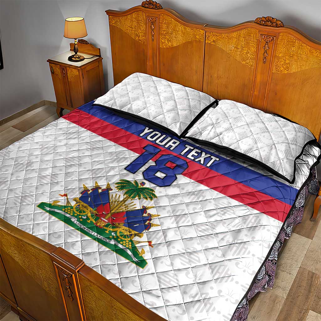 Custom Afro Haiti Football Quilt Bed Set Ekip Foutbol Ayiti - African Pride