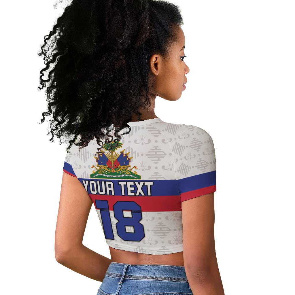Custom Afro Haiti Football Raglan Cropped T shirt Ekip Foutbol Ayiti - African Pride