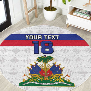 Custom Afro Haiti Football Round Carpet Ekip Foutbol Ayiti - African Pride