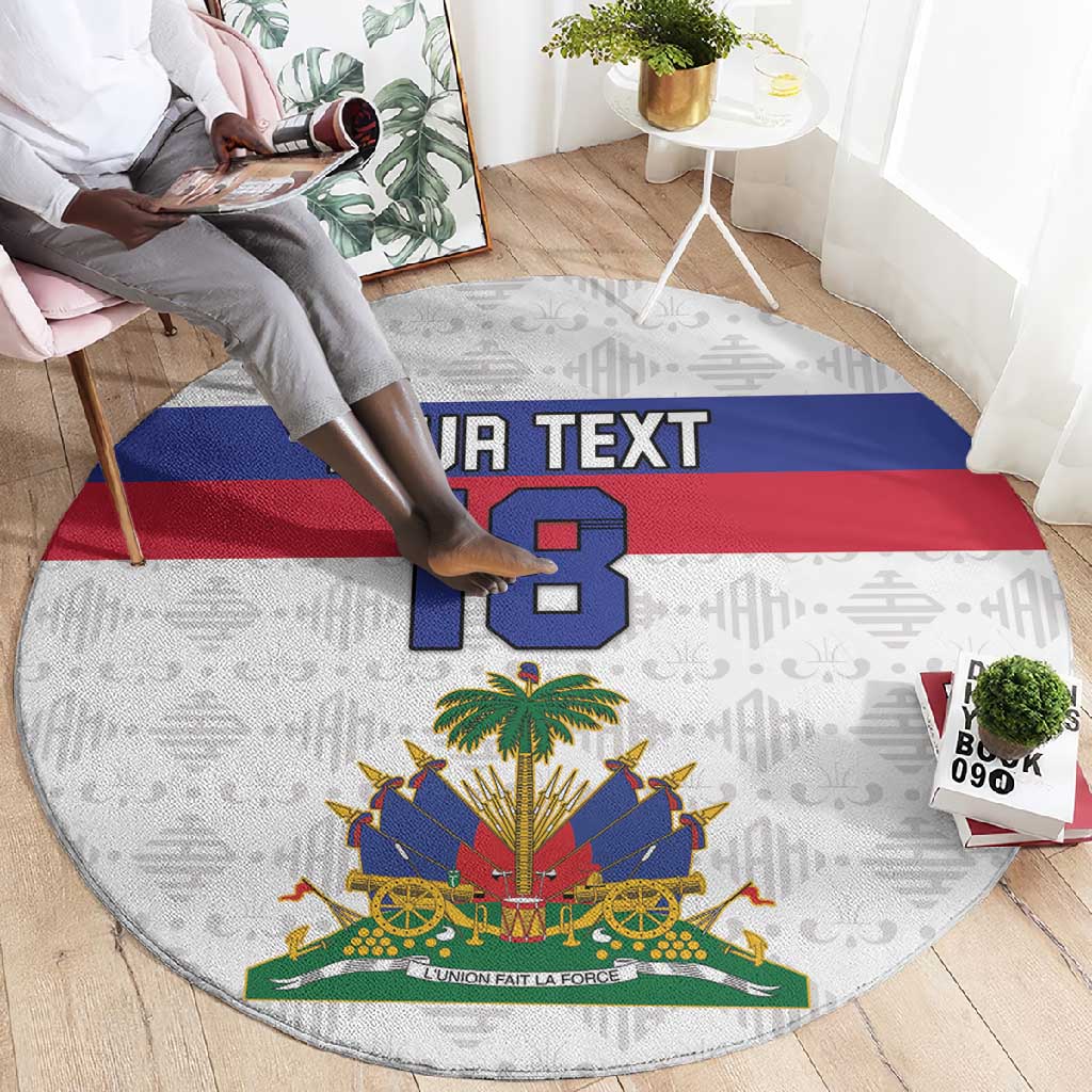 Custom Afro Haiti Football Round Carpet Ekip Foutbol Ayiti - African Pride