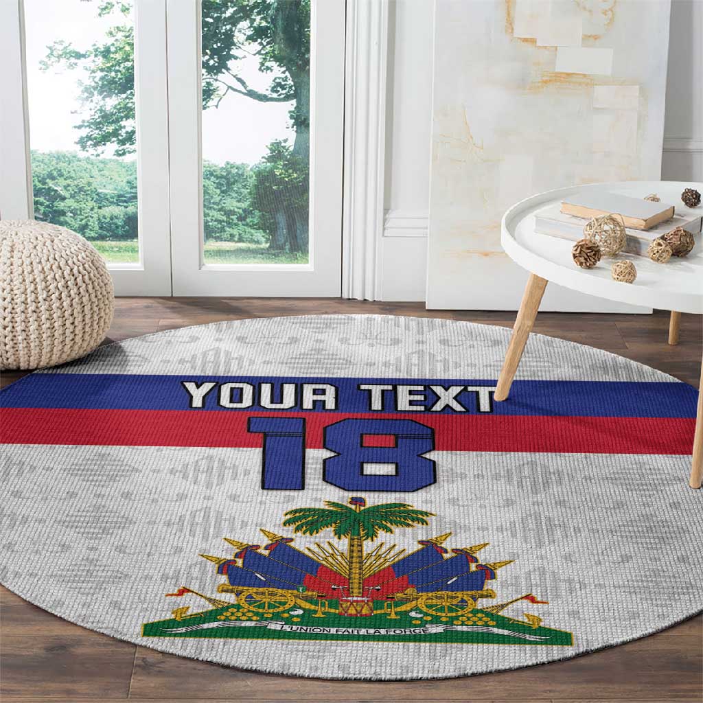 Custom Afro Haiti Football Round Carpet Ekip Foutbol Ayiti - African Pride
