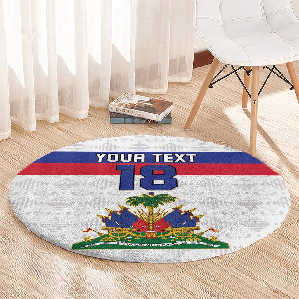 Custom Afro Haiti Football Round Carpet Ekip Foutbol Ayiti - African Pride