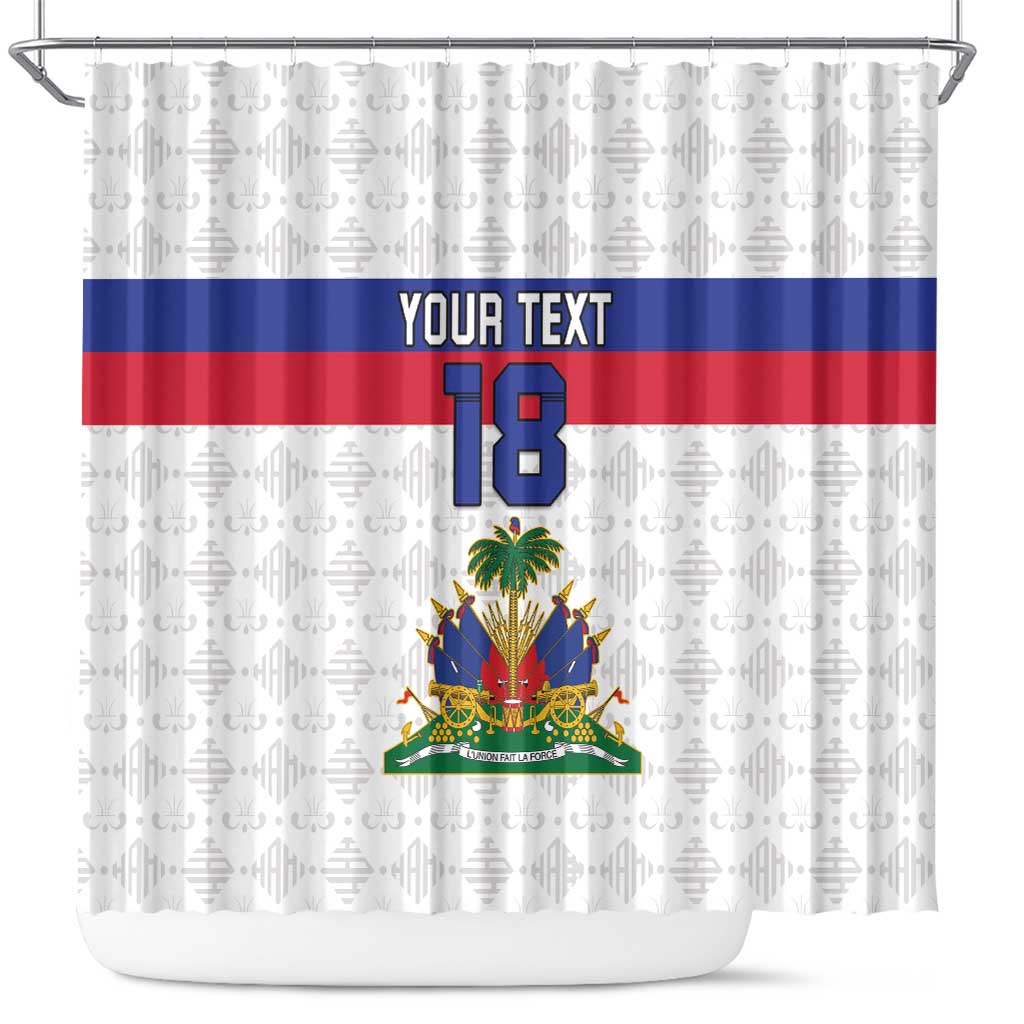 Custom Afro Haiti Football Shower Curtain Ekip Foutbol Ayiti - undefined