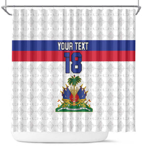 Custom Afro Haiti Football Shower Curtain Ekip Foutbol Ayiti - undefined