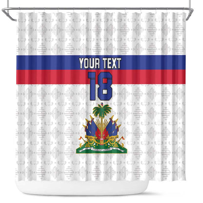 Custom Afro Haiti Football Shower Curtain Ekip Foutbol Ayiti - undefined