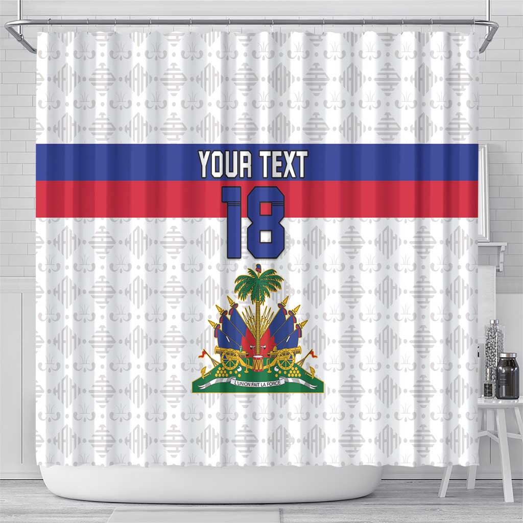 Custom Afro Haiti Football Shower Curtain Ekip Foutbol Ayiti - undefined