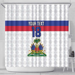 Custom Afro Haiti Football Shower Curtain Ekip Foutbol Ayiti - undefined