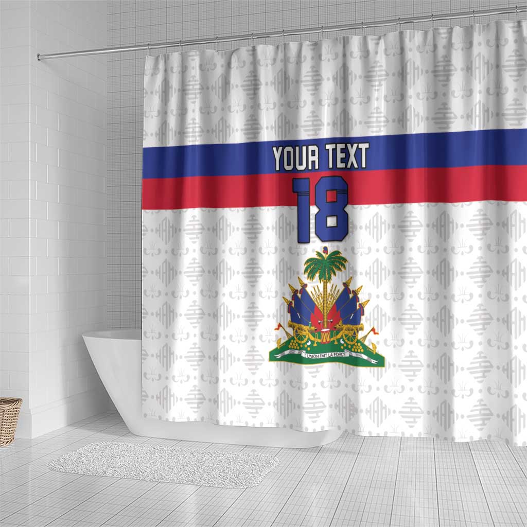 Custom Afro Haiti Football Shower Curtain Ekip Foutbol Ayiti - undefined