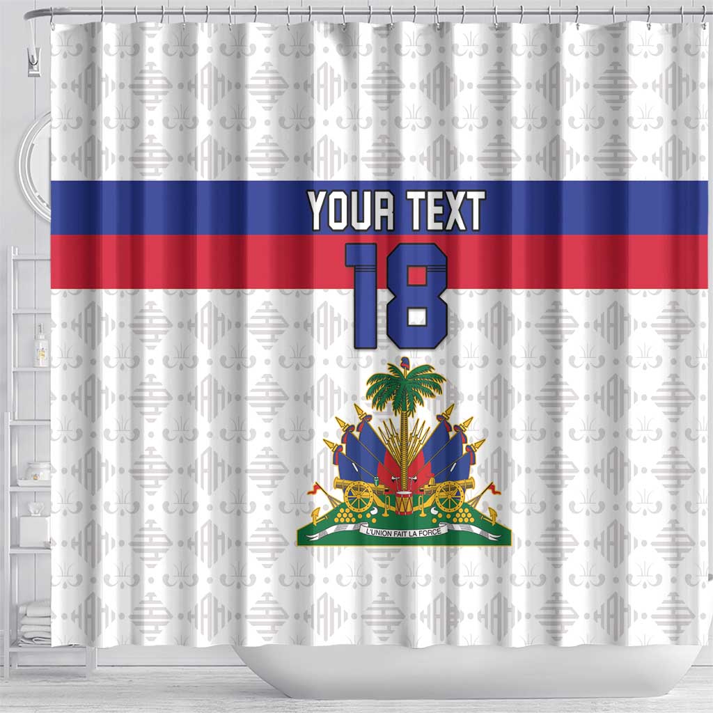 Custom Afro Haiti Football Shower Curtain Ekip Foutbol Ayiti - undefined