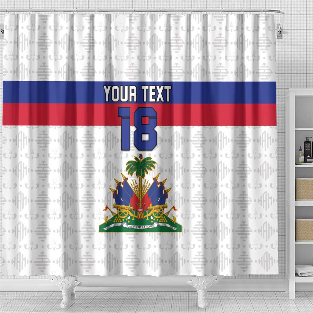 Custom Afro Haiti Football Shower Curtain Ekip Foutbol Ayiti - undefined