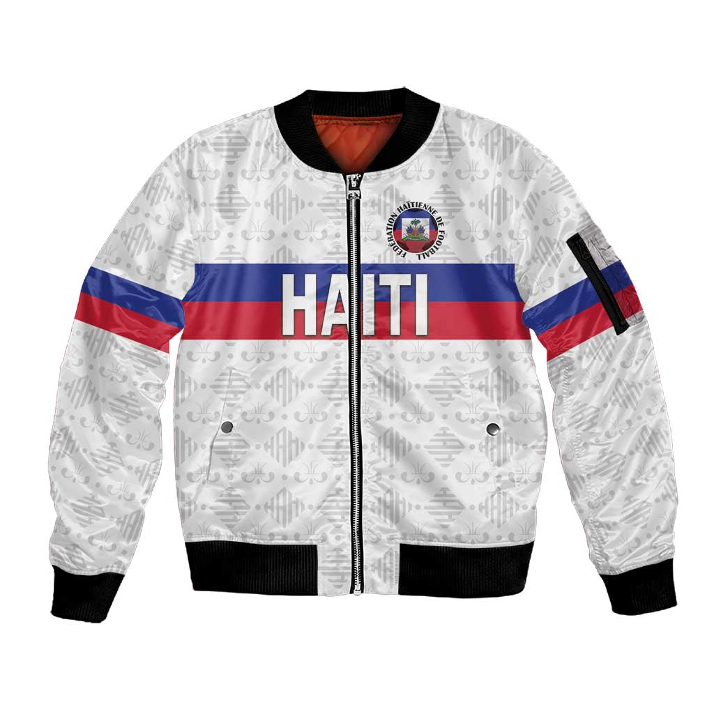 Custom Afro Haiti Football Sleeve Zip Bomber Jacket Ekip Foutbol Ayiti - African Pride