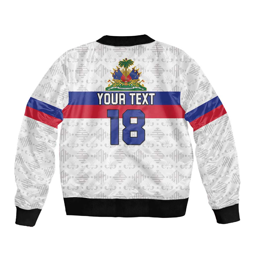 Custom Afro Haiti Football Sleeve Zip Bomber Jacket Ekip Foutbol Ayiti - African Pride
