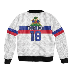 Custom Afro Haiti Football Sleeve Zip Bomber Jacket Ekip Foutbol Ayiti - African Pride