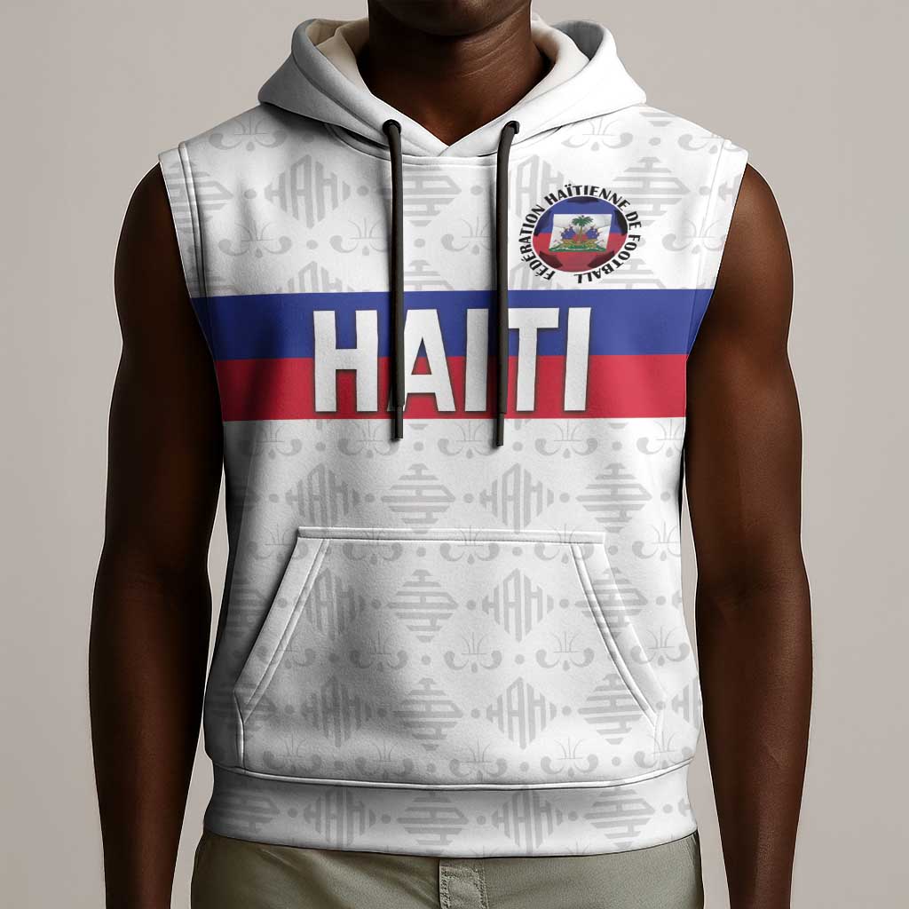 Custom Afro Haiti Football Sleeveless Hoodie Ekip Foutbol Ayiti - African Pride