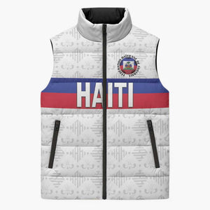 Custom Afro Haiti Football Sleeveless Puffer Jacket Ekip Foutbol Ayiti