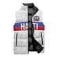 Custom Afro Haiti Football Sleeveless Puffer Jacket Ekip Foutbol Ayiti