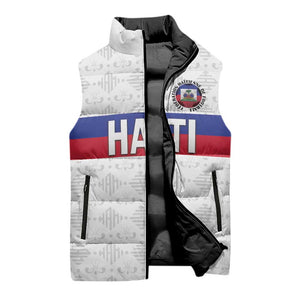 Custom Afro Haiti Football Sleeveless Puffer Jacket Ekip Foutbol Ayiti