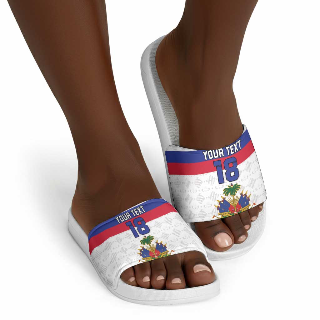 Custom Afro Haiti Football Slide Sandals Ekip Foutbol Ayiti