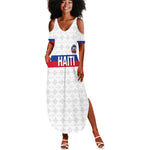Custom Afro Haiti Football Summer Maxi Dress Ekip Foutbol Ayiti - African Pride