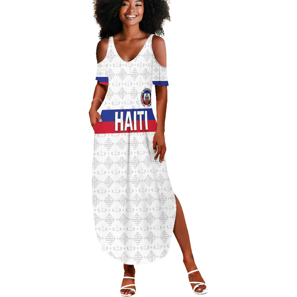 Custom Afro Haiti Football Summer Maxi Dress Ekip Foutbol Ayiti - African Pride