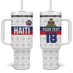 Custom Afro Haiti Football Tumbler With Handle Ekip Foutbol Ayiti - African Pride