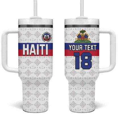 Custom Afro Haiti Football Tumbler With Handle Ekip Foutbol Ayiti - African Pride