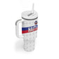 Custom Afro Haiti Football Tumbler With Handle Ekip Foutbol Ayiti - African Pride