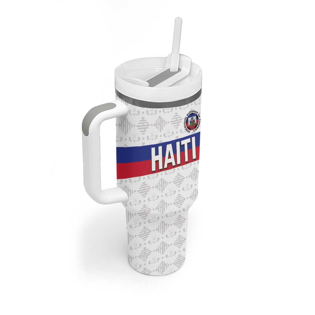 Custom Afro Haiti Football Tumbler With Handle Ekip Foutbol Ayiti - African Pride