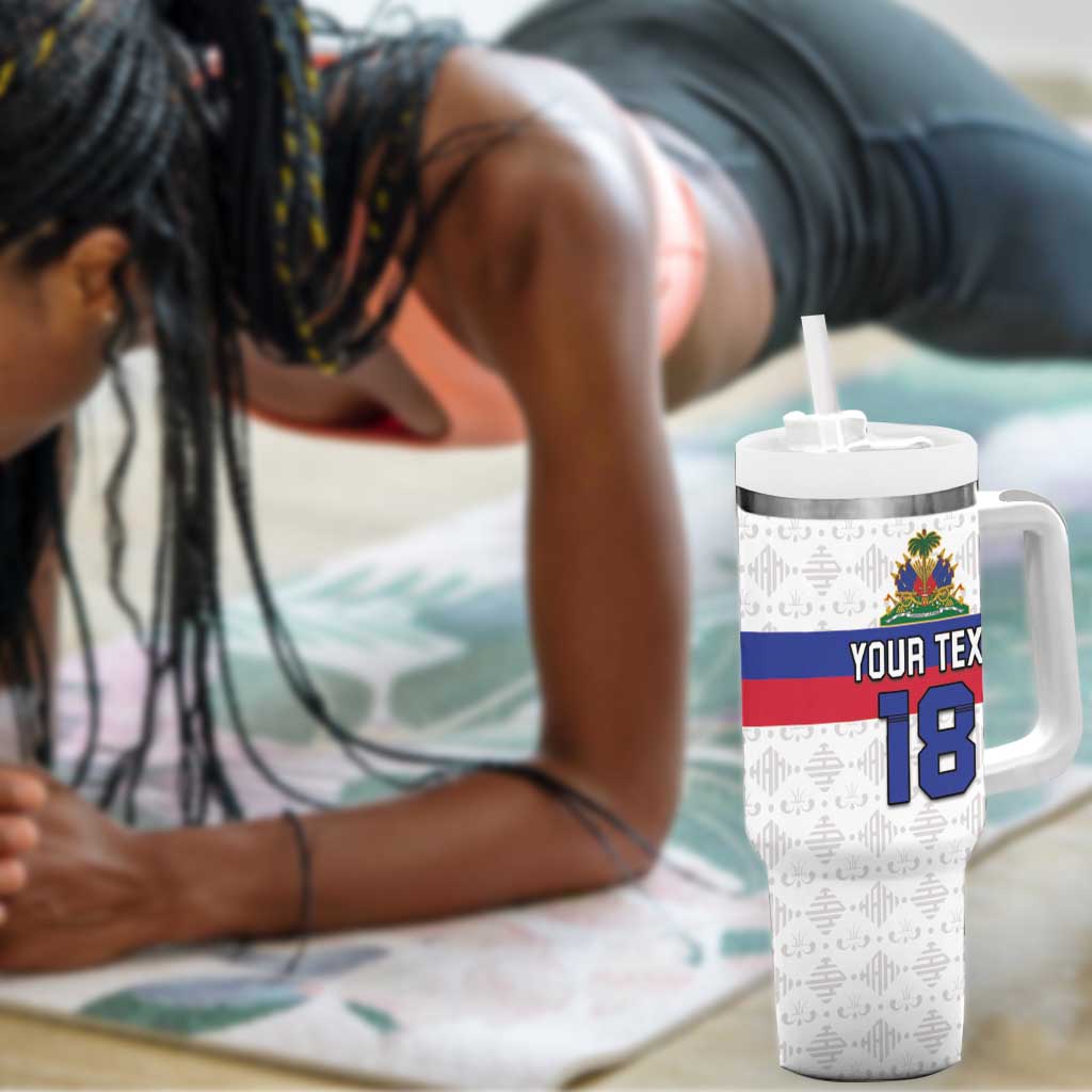 Custom Afro Haiti Football Tumbler With Handle Ekip Foutbol Ayiti - African Pride